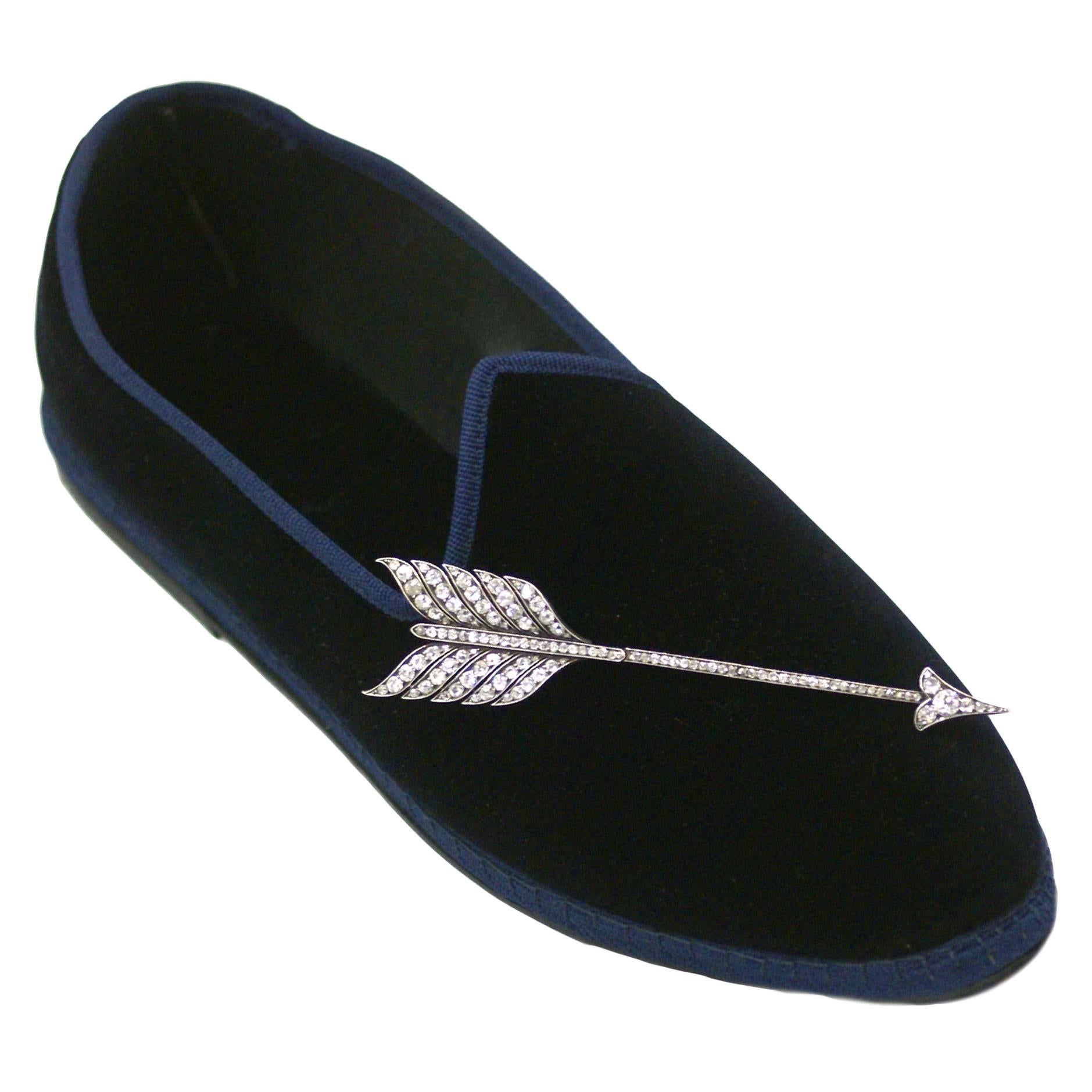 Antique Diamond Arrow Brooch on Venetian Furlane