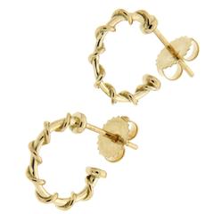 Small Gold Rope Hoop Nautical Earrings 6