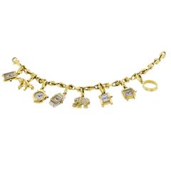 Retro 1980s Cartier Gold Charm Bracelet 