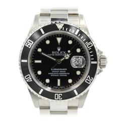 Rolex Stainless Steel Submariner Date Black Dial Wristwatch Ref 16610
