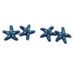 Jona Enamel Sterling Silver Star Fish Cufflinks