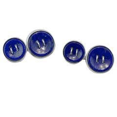 Jona Lapis Lazuli Sterling Silver Button Cufflinks
