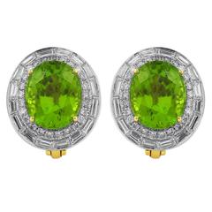 Peridot Diamond gold Stud Earrings 9