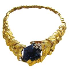 Gilbert Albert Gold and Tanzanite Necklace