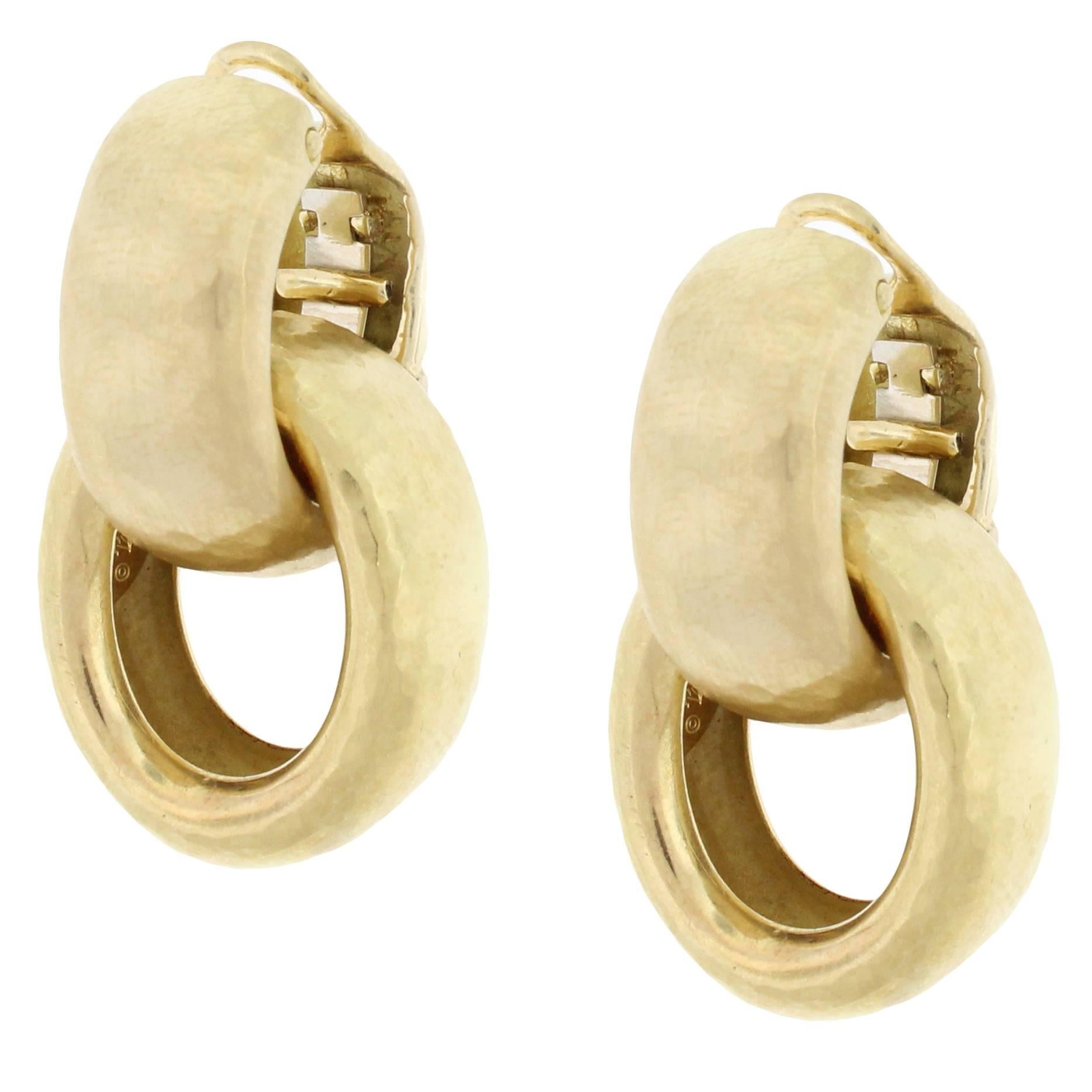  Tiffany & Co. Paloma Picasso Hammered Double Hoop Earrings  