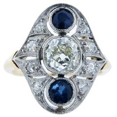 Sapphire Diamond Gold platinum Ring
