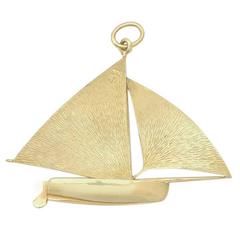 Gold Sailboat Pendant