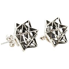 Framework Silver Stud Earrings 11