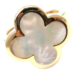 Van Cleef & Arpels Pure Alhambra Mother Of Pearl Gold Ring
