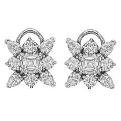 Kwiat Diamond platinum Star Cluster Earrings