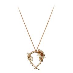 Shaun Leane Cherry Blossom Hoop Necklace in Rose Gold Vermeil 