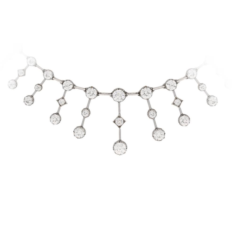 Viktorianisches antikes Diamantencollier, um 1880. im Angebot