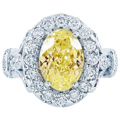 5.16 carat GIA Cert Fancy Color Diamond gold Engagement Ring 