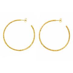 Tiffany & Co. Paloma Picasso Hammered Gold Hoop Earrings