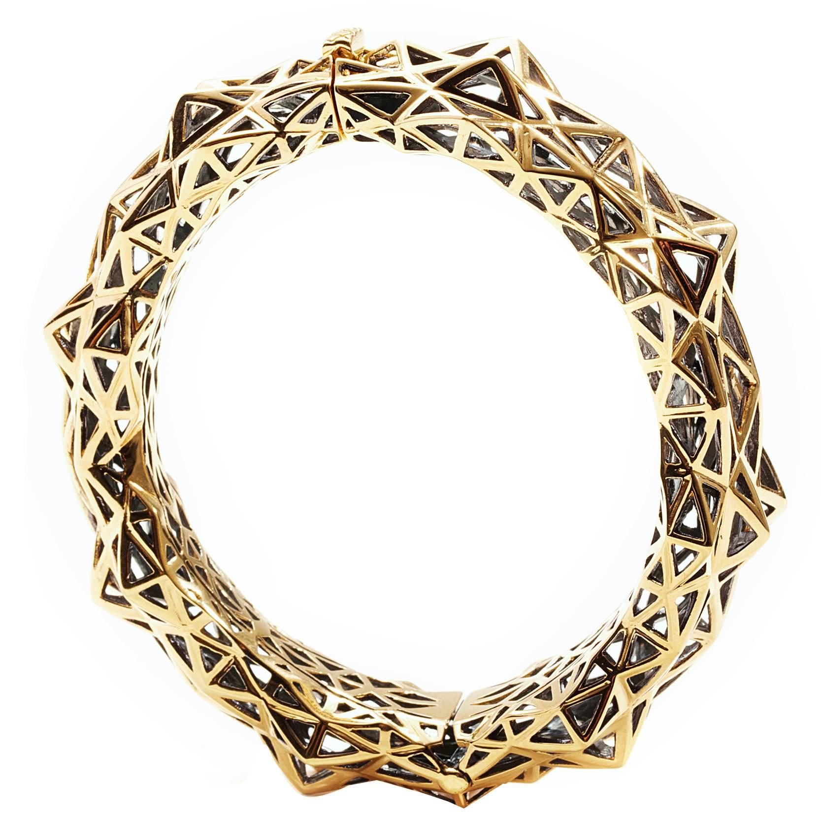 Stellated Gold Bracelet For Sale