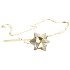 John Brevard Tetra Verahedra Series Diamond Gold Necklace