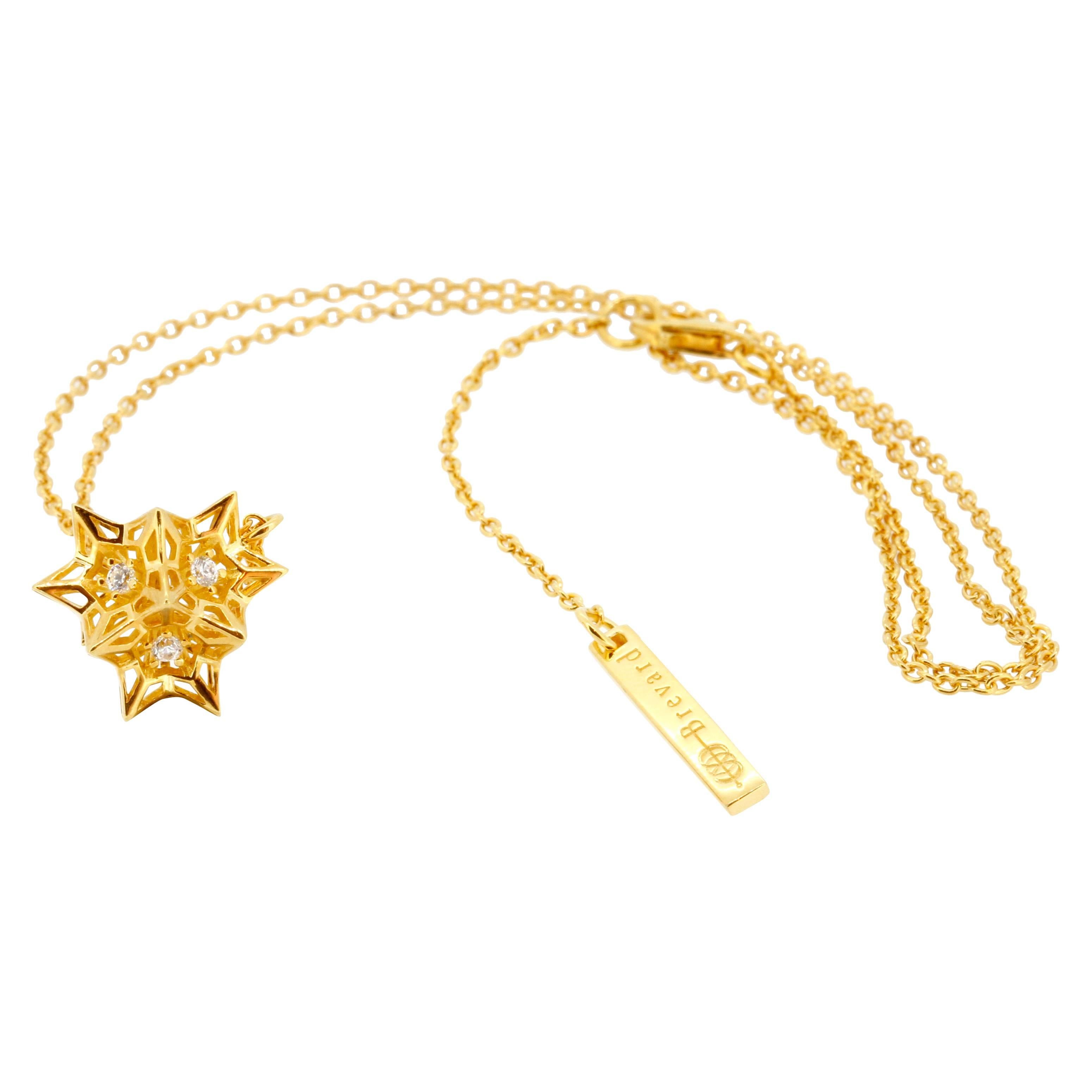 Tria Frame Diamond and 18K Gold Necklace