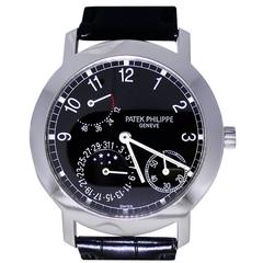 Patek Philippe White Gold Moon Phase Power Reserve Wristwatch Ref 5055G