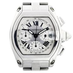 Cartier Stainless Steel Roadster Chronograph Wristwatch Ref W62019X6 