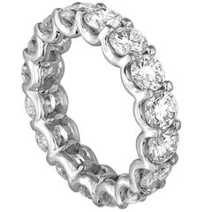 4.25 Carats Round Cut Diamond Platinum Eternity Band Ring 1