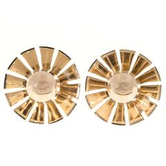 Cartier Gold Fan Pierced Earrings