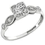 Charming Round Cut Diamond Platinum Engagement Ring
