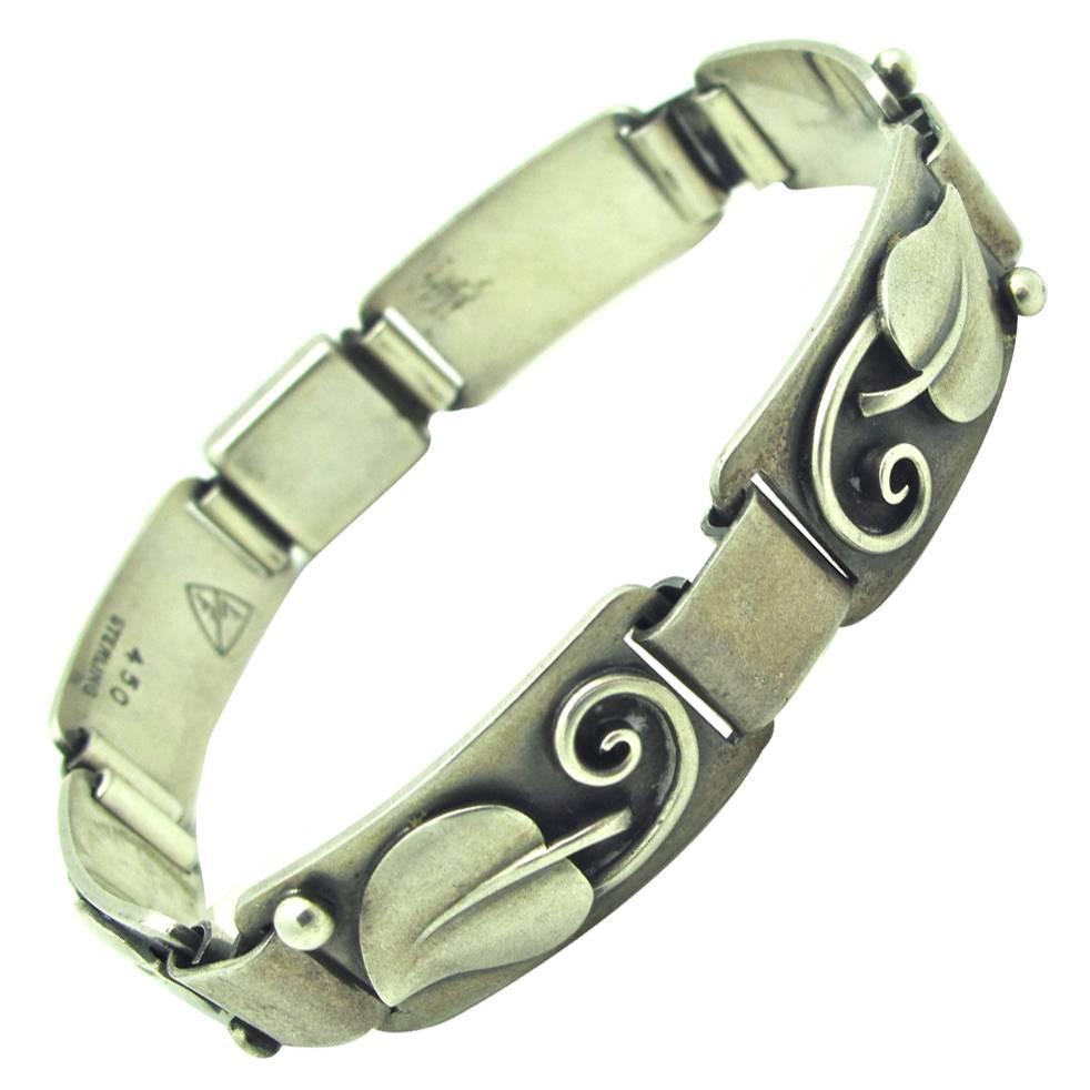 Laurence Foss Silver Leaf Bracelet