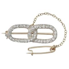 1.20Ct Diamond and 9k Yellow Gold Brooch - Antique Circa 1880 7