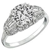 Breathtaking 2.05 Carat GIA Cert Diamond Platinum Engagement Ring