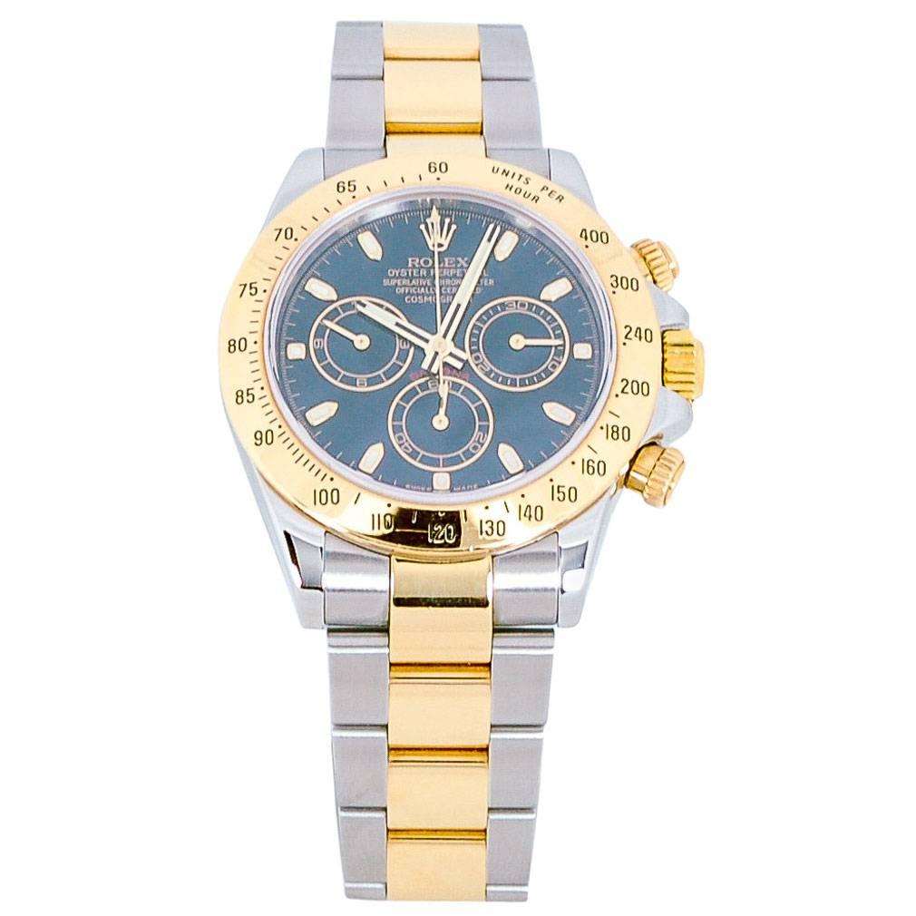 Rolex Yellow Gold Stainless Steel Daytona Cosmograph Wristwatch Ref 116525