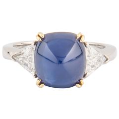 Bayco Cabochon Sapphire Diamond gold Platinum Ring