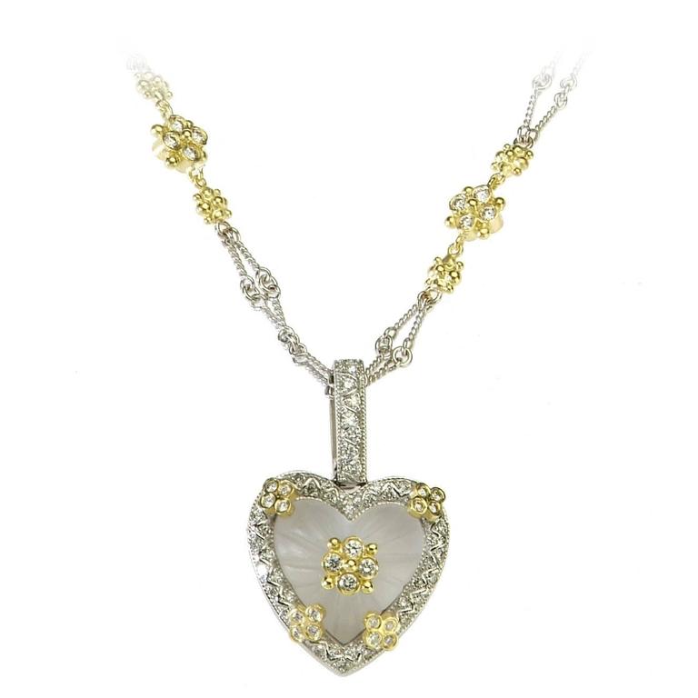 Stambolian Heart Enhancer and Diamond Gold Chain Necklace at 1stDibs