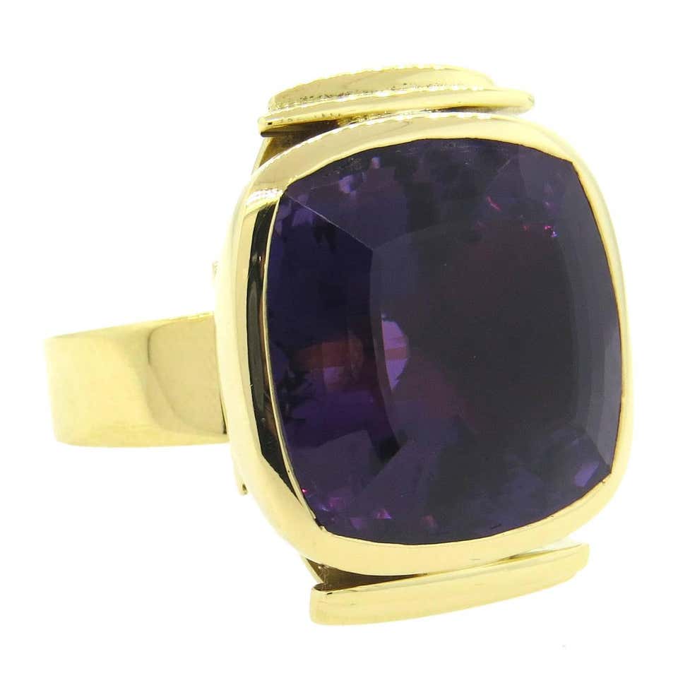 Impressive Large Giorgio Facchini Amethyst Gold Ring at 1stDibs