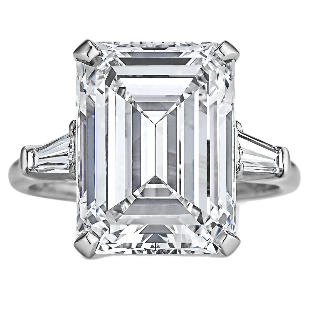 Harry Winston 7.74 Carat Internally Flawless Emerald Cut Diamond Ring