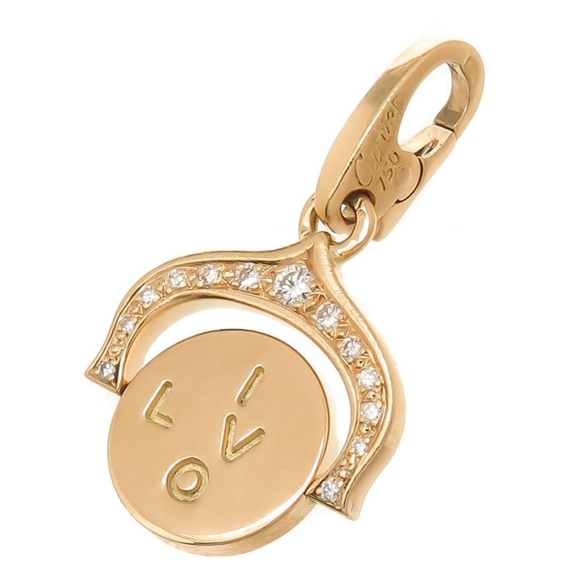 Cartier Diamond gold I Love You Charm