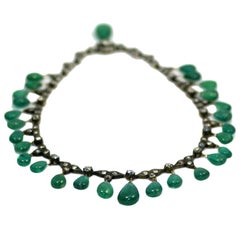 Antique Emerald Drop Necklace 