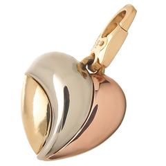 Cartier 2 Color Gold Puffed Heart Charm