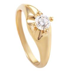 Bulgari Diamond Gold Solitaire Engagement Ring