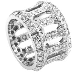 Cartier Openwork Diamond Gold Band Ring