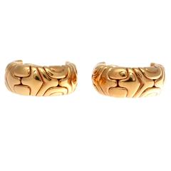 Bulgari Textured Gold Earrings