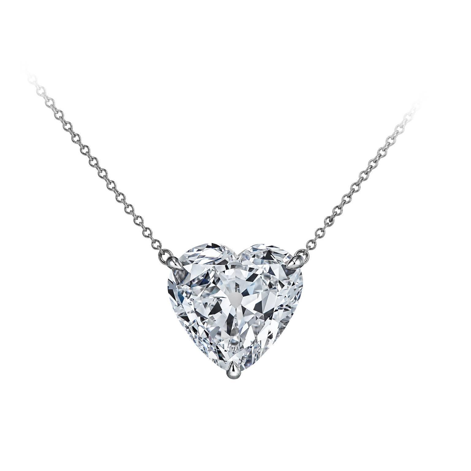 Extraordinary Art Deco 10.14 Carat Heart Shape Diamond Platinum Pendant