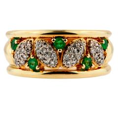 Birks diamond emerald gold Platinum Gold Ring 