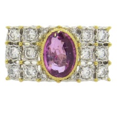 Buccellati, bague en or, saphir rose et diamant 