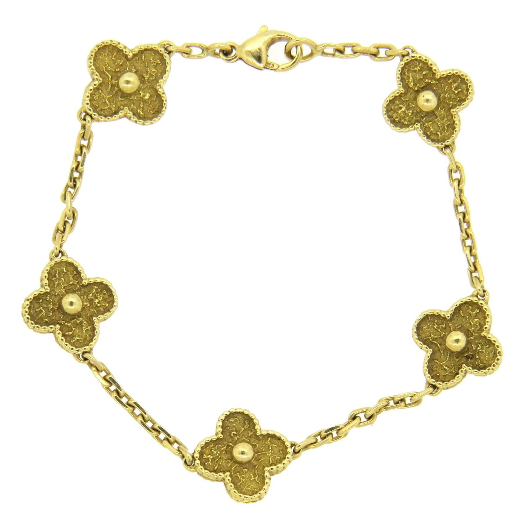 Van Cleef & Arpels Vintage Alhambra Gold Bracelet 