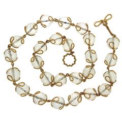 Carina Crystal Ball Gold Necklace 1