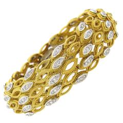 1960s Impressive Diamond Gold Bracelet 6