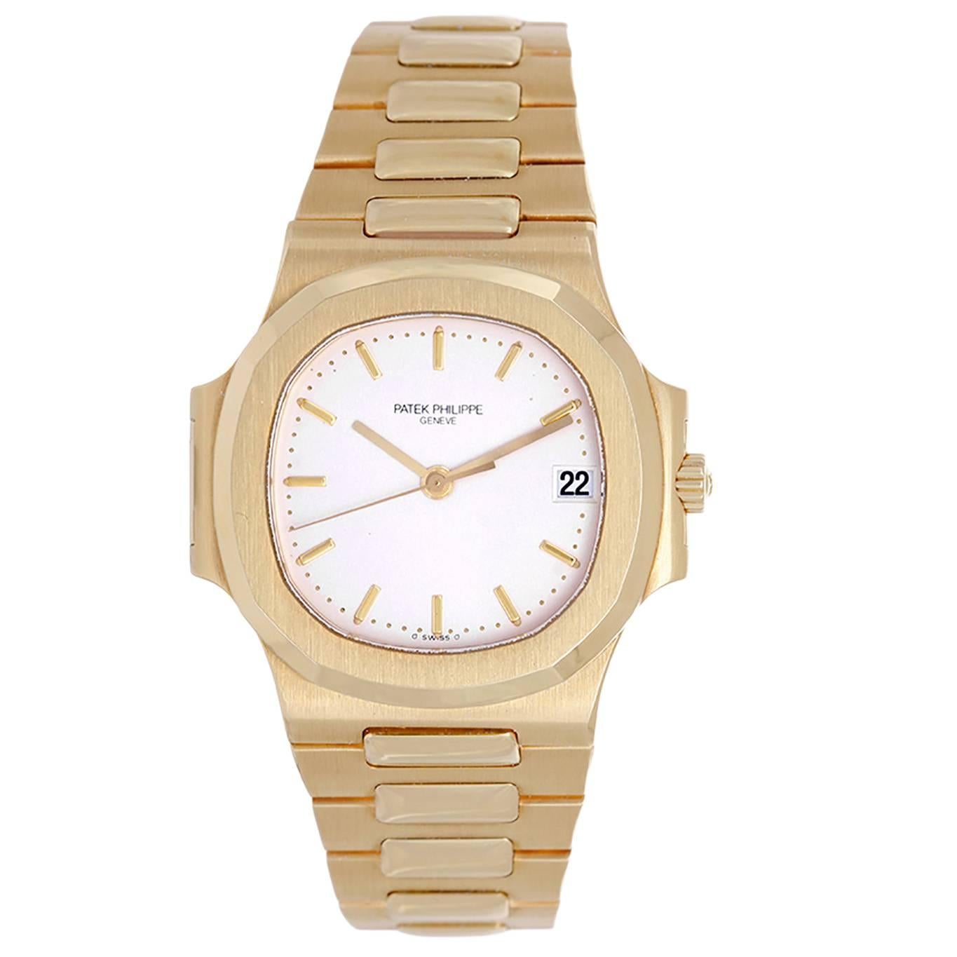 Patek Philippe Yellow Gold Nautilus Automatic Wristwatch 