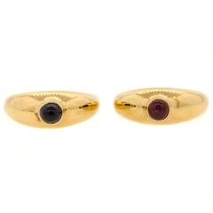 Tiffany & Co. pair of Sapphire Ruby Gold Rings