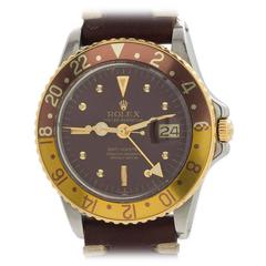 Rolex Yellow Gold Stainless Steel GMT-Master Wristwatch ref 1675 circa 1972