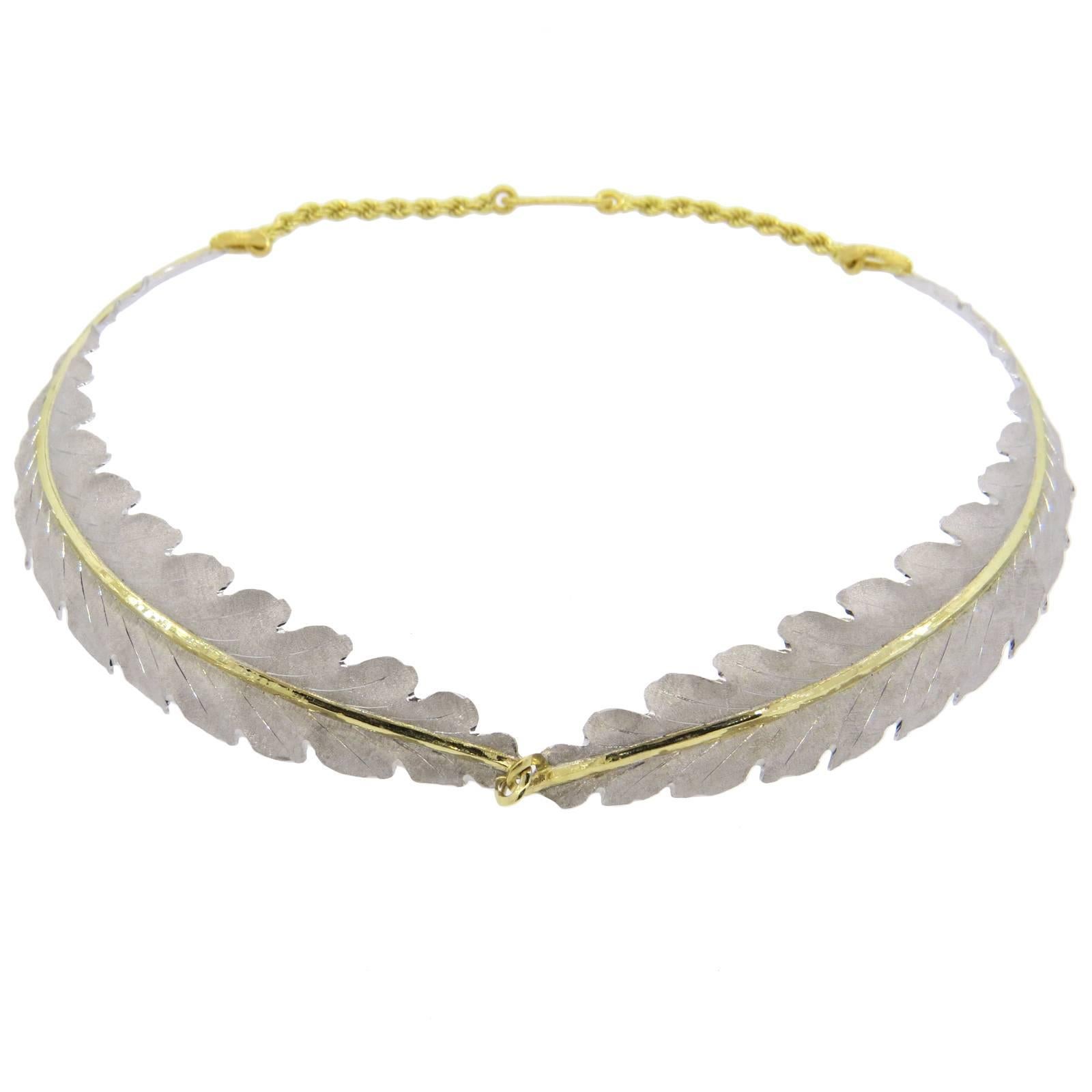 Buccellati leaf motif necklace